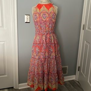 Talbots Tiered Halter Maxi Dress in Medallion